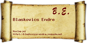 Blaskovics Endre névjegykártya