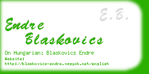 endre blaskovics business card